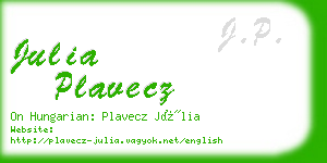 julia plavecz business card